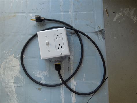 electrical cords with outlet boxes on the end|extension cord to outlet box.